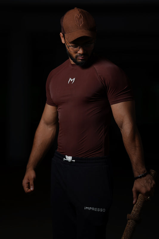 iMPRESSO Apex Compression Tee (Wine Red)